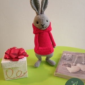 vagány nyuszi kapucnis pulcsiban, Játék & Sport, Plüssállat & Játékfigura, Nyuszi, Horgolás, Varrás, MESKA