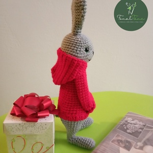 vagány nyuszi kapucnis pulcsiban - játék & sport - plüssállat & játékfigura - nyuszi - Meska.hu