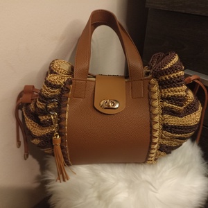 Bronzfonat -eleg�ns, összehúzható táska , Táska & Tok, Kézitáska & válltáska, Kézitáska, Horgolás, MESKA