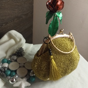 Aranyló Est �Arany ClutchÜnnepi, színházas, esküvős hangulat.10%kedvezmeny, Táska & Tok, Kézitáska & válltáska, Alkalmi táska, Horgolás, MESKA