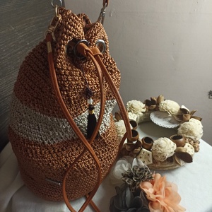 Borostyánfonat � Horgolt női táska mindennapokra - táska & tok - kézitáska & válltáska - alkalmi táska - Meska.hu