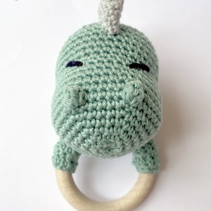 Dinó amigurumi szett - játék & sport - babalátogató ajándékcsomag - Meska.hu