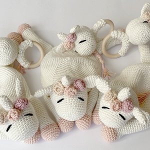 Unikornis amigurumi szett - játék & sport - babalátogató ajándékcsomag - Meska.hu