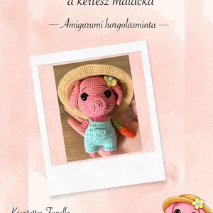 Málna, a kertész malacka - amigurumi horgolásminta, DIY (Csináld magad), Szabásminta, útmutató, Horgolási minta, Horgolás, MESKA