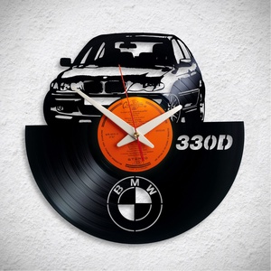 BMW 330D- Bakelit falióra, Otthon & Életmód, Dekoráció, Fali és függő dekoráció, Falióra & óra, Újrahasznosított alapanyagból készült termékek, MESKA