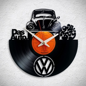 VW Bogár No1 - Bakelit falióra, Otthon & Életmód, Dekoráció, Fali és függő dekoráció, Falióra & óra, Újrahasznosított alapanyagból készült termékek, MESKA