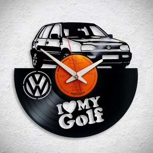 VW Golf - többféle - Bakelit falióra, Otthon & Életmód, Dekoráció, Fali és függő dekoráció, Falióra & óra, Újrahasznosított alapanyagból készült termékek, MESKA