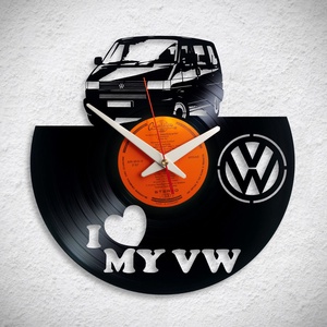 VW Transporter - Bakelit falióra, Otthon & Lakás, Dekoráció, Fali és függő dekoráció, Falióra & óra, Újrahasznosított alapanyagból készült termékek, Meska