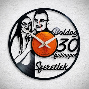 Egyedi tervezésű bakelit falióra külön kérésre - otthon & életmód - dekoráció - fali és függő dekoráció - falióra & óra - Meska.hu