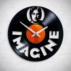 John Lennon - Imagine - Bakelit falióra, Otthon & Életmód, Dekoráció, Fali és függő dekoráció, Falióra & óra, Újrahasznosított alapanyagból készült termékek, MESKA