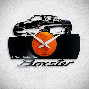 Porsche Boxter - Bakelit falióra, Otthon & Lakás, Dekoráció, Fali és függő dekoráció, Falióra & óra, Újrahasznosított alapanyagból készült termékek, Meska