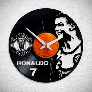 Cristiano Ronaldo  Manchester United FC - Bakelit falióra, Otthon & Lakás, Dekoráció, Fali és függő dekoráció, Falióra & óra, Újrahasznosított alapanyagból készült termékek, MESKA