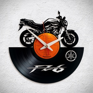 Yamaha FZ6 N - Bakelit falióra, Otthon & Életmód, Dekoráció, Fali és függő dekoráció, Falióra & óra, Újrahasznosított alapanyagból készült termékek, MESKA