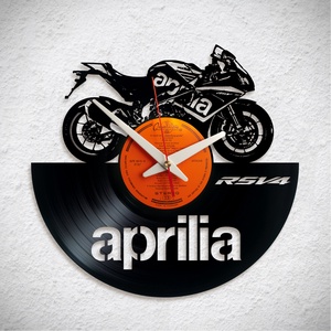 Aprilia RSV4 - Bakelit falióra, Otthon & Életmód, Dekoráció, Fali és függő dekoráció, Falióra & óra, Újrahasznosított alapanyagból készült termékek, MESKA
