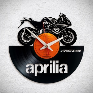 Aprilia RSV4 - Bakelit falióra, Otthon & Lakás, Dekoráció, Fali és függő dekoráció, Falióra & óra, Újrahasznosított alapanyagból készült termékek, MESKA