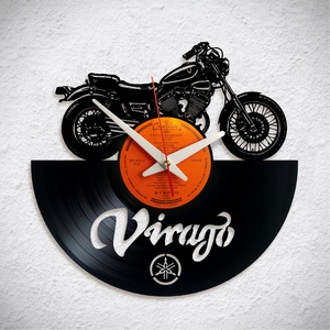 Yamaha Virago 535  - Bakelit falióra, Otthon & Lakás, Dekoráció, Fali és függő dekoráció, Falióra & óra, Újrahasznosított alapanyagból készült termékek, Meska