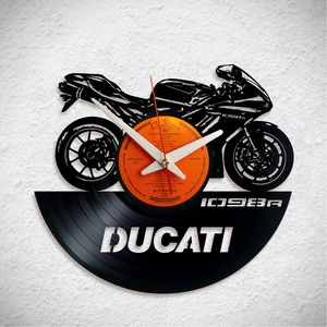 Ducati 1098 R - Bakelit falióra, Otthon & Életmód, Dekoráció, Fali és függő dekoráció, Falióra & óra, Újrahasznosított alapanyagból készült termékek, MESKA