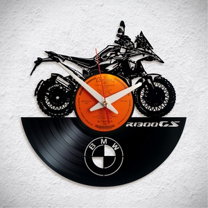 BMW R1300GS motorkerékpár  - Bakelit falióra, Otthon & Életmód, Dekoráció, Fali és függő dekoráció, Falióra & óra, Újrahasznosított alapanyagból készült termékek, MESKA