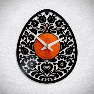 Húsvéti tojás - Bakelit falióra, Otthon & Életmód, Dekoráció, Fali és függő dekoráció, Falióra & óra, Újrahasznosított alapanyagból készült termékek, MESKA
