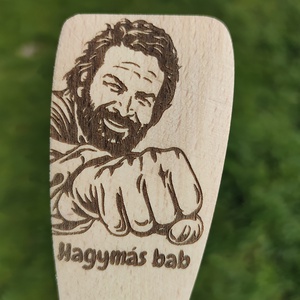 ÚJDONSÁG! Bud Spancer - Piedone - Hagymás bab � Gravírozott spatula - fakanál - Meska.hu