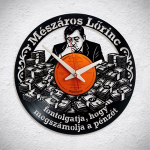 Mészáros Lőrinc fontolgatja  - Bakelit falióra - Meska.hu