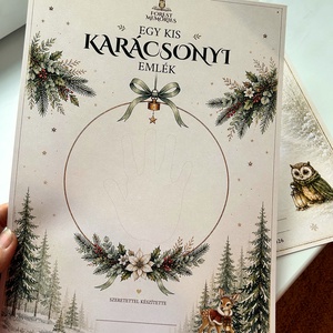 Karácsonyi kézlenyomat és lábnyomat � 2 nyomtatható emléklap babáknak � Digitális PDF - baba - mama - babaemlékek - baba emlékőrző - Meska.hu