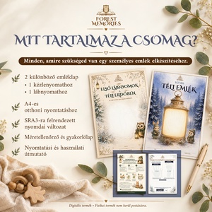 Téli kézlenyomat és lábnyomat � 2 nyomtatható emléklap babáknak � Digitális PDF - baba - mama - babaemlékek - baba emlékőrző - Meska.hu