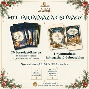 Karácsonyi beszélgetőkártyák nagyszülőknek és unokáknak � 20 nyomtatható kártya � Digitális PDF - játék & sport - táblajáték és kártyajáték - kártya - Meska.hu