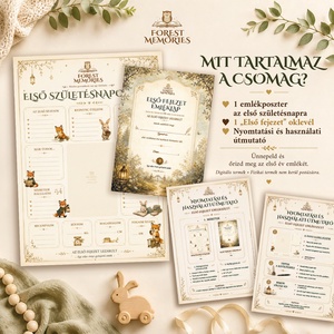 Első születésnapi emlékszett � Emlékposzter és oklevél � Nyomtatható PDF - baba - mama - babaemlékek - baba emlékőrző - Meska.hu