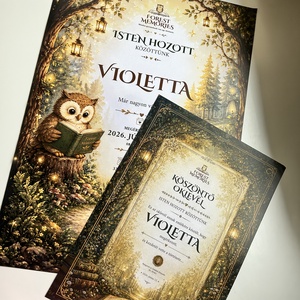 Személyre szabott születési poszter és köszöntő oklevél � Erdei babaköszöntő � Digitális PDF - Meska.hu