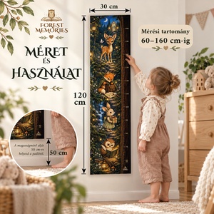 Erdei magasságmérő gyerekeknek � 2 mintával � Nyomtatható PDF, 30 � 120 cm - baba - mama - babaszoba dekoráció - magasságmérő - Meska.hu