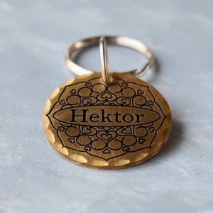 Mandala kutyabiléta (sárgaréz) - otthon & életmód - kisállatoknak - kutyáknak - kutya biléta - Meska.hu