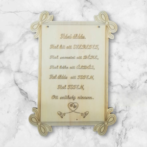 Házi áldás felirattal, Otthon & Életmód, Dekoráció, Kép & Falikép, Táblakép, Famegmunkálás, MESKA