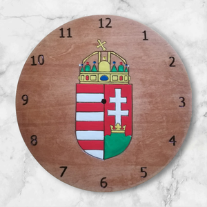 Faragott Magyaro. címeres óra ., Otthon & Életmód, Dekoráció, Fali és függő dekoráció, Falióra & óra, Famegmunkálás, MESKA