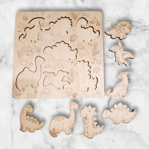 Dinós kirakó fából., Játék & Sport, Puzzle, Kirakó, kocka kirakó, Famegmunkálás, MESKA