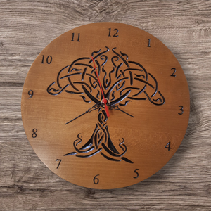 Kézzel faragott óra . ( Élet fa  , Élet virága ), Otthon & Életmód, Dekoráció, Fali és függő dekoráció, Falióra & óra, Famegmunkálás, MESKA