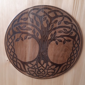 Gravírozott fali kép  ( életfás, élet virága), Otthon & Életmód, Dekoráció, Kép & Falikép, Fából készült kép, Famegmunkálás, MESKA