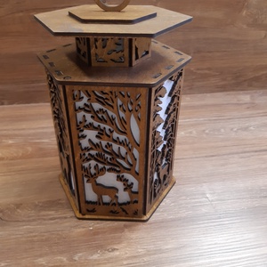 Tea mécses tartó lámpa , Otthon & Életmód, Lámpa, Hangulatlámpa, Famegmunkálás, MESKA