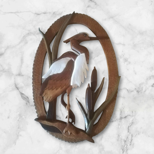 Faragott falikép (kócsag), Otthon & Életmód, Dekoráció, Kép & Falikép, Fából készült kép, Famegmunkálás, MESKA