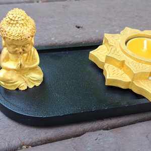 Arany Buddha mécsestartó - Meska.hu