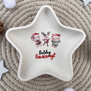 Csillag alakú macis tálka - otthon & életmód - dekoráció - asztal és polc dekoráció - dekorációs tál, tartó - Meska.hu