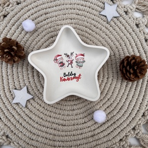 Csillag alakú macis tálka, Otthon & Életmód, Dekoráció, Asztal és polc dekoráció, Dekorációs tál, tartó, Kerámia, MESKA