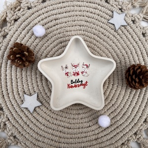 Csillag alakú rénszarvasos tálka - otthon & életmód - dekoráció - asztal és polc dekoráció - dekorációs tál, tartó - Meska.hu