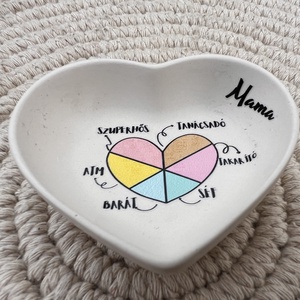 Szív alakú tálka Mamának, Otthon & Életmód, Dekoráció, Asztal és polc dekoráció, Dekorációs tál, tartó, Kerámia, MESKA