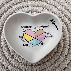 Szív alakú tálka Mamának - otthon & életmód - dekoráció - asztal és polc dekoráció - dekorációs tál, tartó - Meska.hu