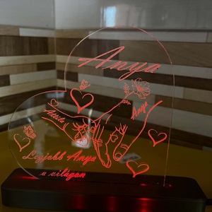 Személyre Szabott 3D Éjszakai Fény � Anyáknak és Mamáknak (Akár 6 névvel) - otthon & életmód - dekoráció - asztal és polc dekoráció - asztaldísz - Meska.hu