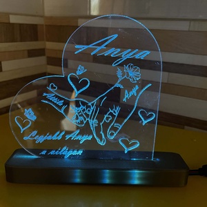 Személyre Szabott 3D Éjszakai Fény � Anyáknak és Mamáknak (Akár 6 névvel) - otthon & életmód - dekoráció - asztal és polc dekoráció - asztaldísz - Meska.hu