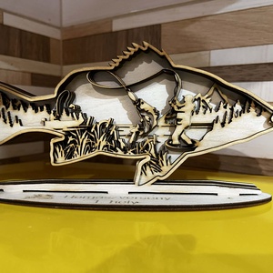 3D Rétegelt Fa Horgász Trófea és Dísz � Személyre Szabható Felirattal - Meska.hu