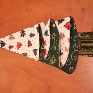 Fenyő alakú textil szalvéta - karácsony - karácsonyi lakásdekoráció - ünnepi asztaldekoráció - Meska.hu