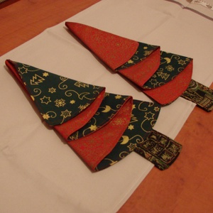 Fenyő alakú textil szalvéta - karácsony - karácsonyi lakásdekoráció - ünnepi asztaldekoráció - Meska.hu